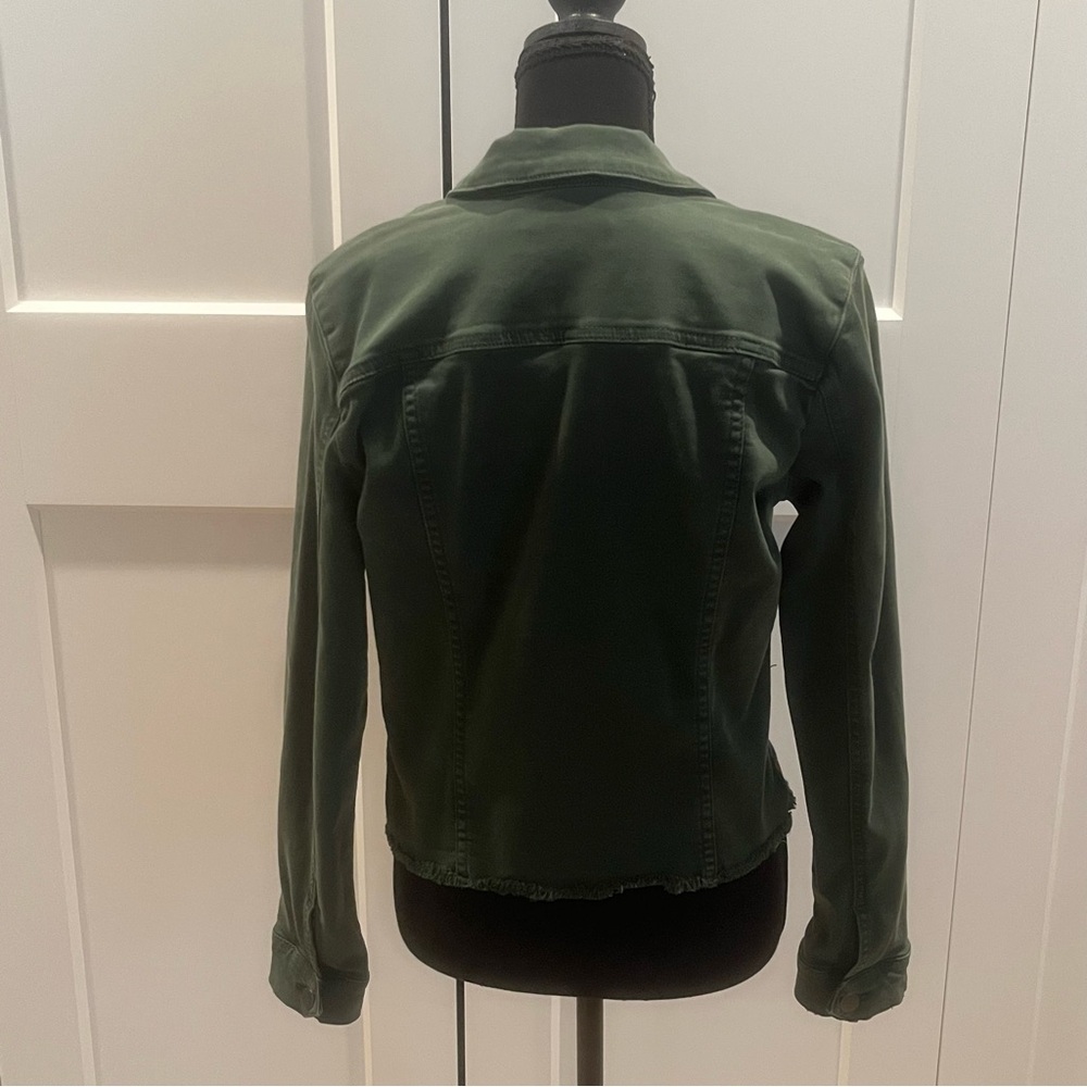 Kut from the Kloth Olive Green Button-Front Jean Jacket - Picture 3 of 10
